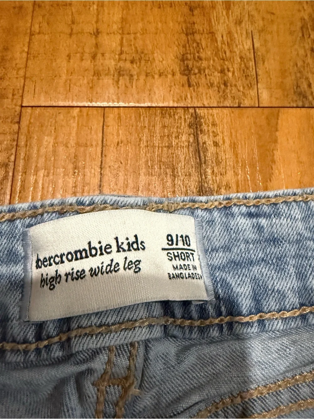 abercrombie kids Light Blue Wide-Leg Jeans with Ankle Bow Detail